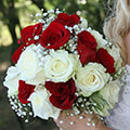 Vjenčani buket - ruže i gipsofila