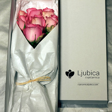 Roza ruže u kutiji - cvjecarnicaljubica.com