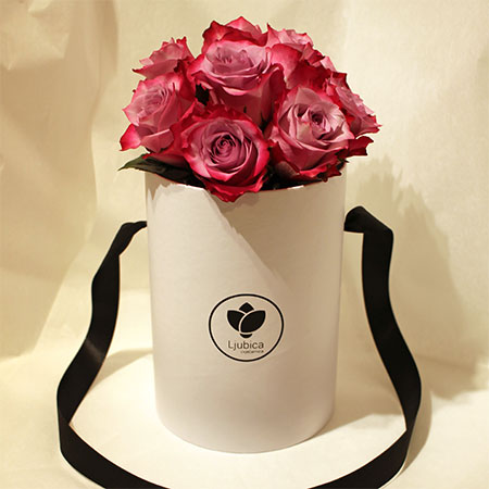 Lila ruže flower box B - cvjecarnicaljubica.com