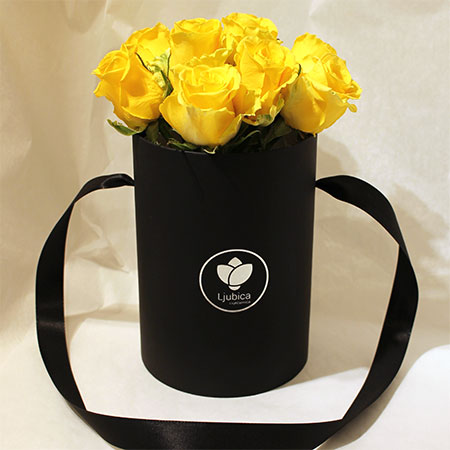 Žute ruže flower box C - cvjecarnicaljubica.com