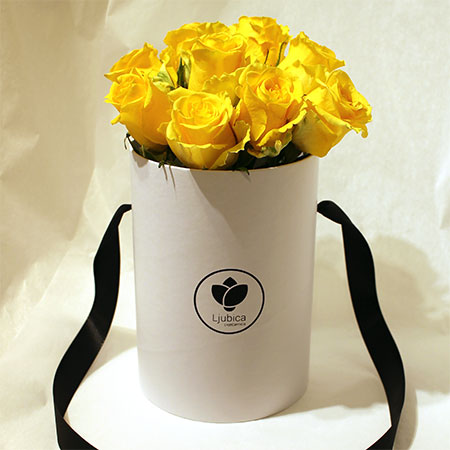 Žute ruže flower box B - cvjecarnicaljubica.com